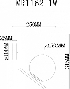 Бра MyFar Pierre MR1162-1W цвет плафона/подвески Белый, цвет арматуры Золото-5