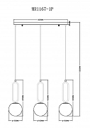 Подвесной светильник MyFar Pierre MR1167-1P цвет плафона/подвески Белый, цвет арматуры Латунь-6