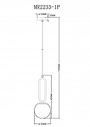 Подвесной светильник MyFar Pierre MR2233-1P цвет плафона/подвески Прозрачный, цвет арматуры Никель-6