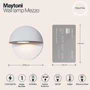 Накладной светильник Maytoni Mezzo O033WL-L3W3K цвет плафона/подвески Белый, цвет арматуры Белый-6