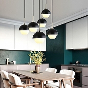 Подвесной светильник Imperiumloft Olve OLVE01 цвет плафона/подвески Белый, Черный, цвет арматуры Латунь, Черный-4