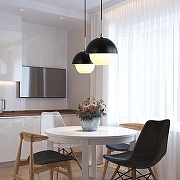 Подвесной светильник Imperiumloft Olve OLVE01 цвет плафона/подвески Белый, Черный, цвет арматуры Латунь, Черный-5