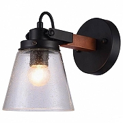 Бра Omnilux Borgo OML-51001-01 цвет плафона/подвески Прозрачный, цвет арматуры Коричневый, Черный