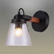 Бра Omnilux Borgo OML-51001-01 цвет плафона/подвески Прозрачный, цвет арматуры Коричневый, Черный-1
