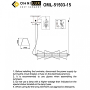 Подвесной светильник Omnilux Casargo OML-51503-15 цвет плафона/подвески Белый, цвет арматуры Латунь-2