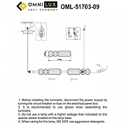 Подвесной светильник Omnilux Gavignano OML-51703-09 цвет плафона/подвески Прозрачный, цвет арматуры Латунь-2