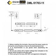 Подвесной светильник Omnilux Gavignano OML-51703-11 цвет плафона/подвески Прозрачный, цвет арматуры Латунь-2