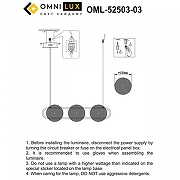 Подвесной светильник Omnilux Pancone OML-52503-03 цвет плафона/подвески Прозрачный, цвет арматуры Черный-2
