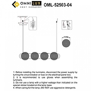 Подвесной светильник Omnilux Pancone OML-52503-04 цвет плафона/подвески Прозрачный, цвет арматуры Черный-2