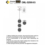 Подвесной светильник Omnilux Pancone OML-52506-03 цвет плафона/подвески Прозрачный, цвет арматуры Черный-2