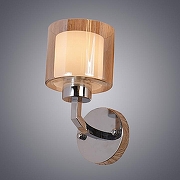 Бра Omnilux Atessa OML-55901-01 цвет плафона/подвески Белый, Коричневый, цвет арматуры Хром-1