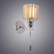 Бра Omnilux Giarre OML-56001-01 цвет плафона/подвески Белый, Коричневый, цвет арматуры Хром-1