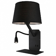 Бра с подсветкой Omnilux Talocci OML-62811-02 цвет плафона/подвески Черный, цвет арматуры Черный