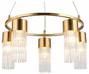 Подвесной светильник Omnilux Cesana OML-67103-05 цвет плафона/подвески Прозрачный, цвет арматуры Бронза