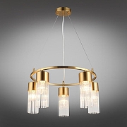 Подвесной светильник Omnilux Cesana OML-67103-05 цвет плафона/подвески Прозрачный, цвет арматуры Бронза-2