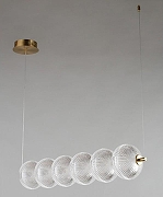 Подвесной светильник Omnilux Cedrello OML-68803-06 цвет плафона/подвески Прозрачный, цвет арматуры Латунь-4