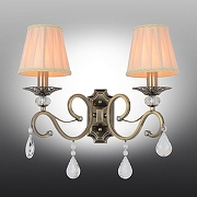 Бра Omnilux Mezzano OML-79111-02 цвет плафона/подвески Белый, Прозрачный, цвет арматуры Латунь-2