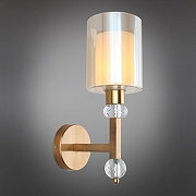 Бра Omnilux Maranello OML-80001-01 цвет плафона/подвески Белый, Прозрачный, цвет арматуры Золото, Прозрачный-1