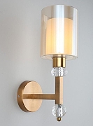 Бра Omnilux Maranello OML-80001-01 цвет плафона/подвески Белый, Прозрачный, цвет арматуры Золото, Прозрачный-4