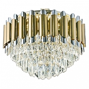 Подвесной светильник Omnilux Malgrate OML-81403-08 цвет плафона/подвески Прозрачный, цвет арматуры Золото