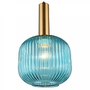 Подвесной светильник Omnilux Terrenove OML-99416-01 цвет плафона/подвески Голубой, цвет арматуры Бронза