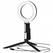 Настольная лампа кольцевая Gauss Ring Light RL001 цвет плафона/подвески Черный, цвет арматуры Черный