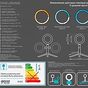 Настольная лампа кольцевая Gauss Ring Light RL001 цвет плафона/подвески Черный, цвет арматуры Черный-4