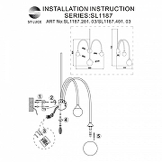 Бра ST-Luce V1ve SL1187.401.03 цвет плафона/подвески Белый, цвет арматуры Черный-5