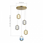 Подвесной светильник ST-Luce Summer SL1193.303.05 цвет плафона/подвески Оранжевый, Серый, Голубой, цвет арматуры Латунь-3