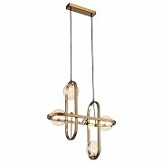 Подвесной светильник ST-Luce C1rcono SL1201.203.04 цвет плафона/подвески Коньячный, цвет арматуры Бронза-2