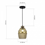 Подвесной светильник ST-Luce COCOON SL1661.403.01 цвет плафона/подвески Оранжевый, цвет арматуры Черный-2