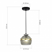 Подвесной светильник ST-Luce COCOON SL1661.413.01 цвет плафона/подвески Светло-серый, цвет арматуры Черный-3