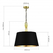 Подвесной светильник ST-Luce L1ngott1 SL1759.303.03 цвет плафона/подвески Черный, цвет арматуры Латунь, Оранжевый-4