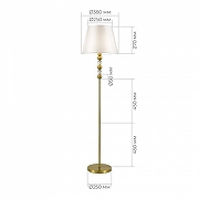 Торшер ST-Luce AURORA SL2003.305.01 цвет плафона/подвески Белый, цвет арматуры Латунь-3