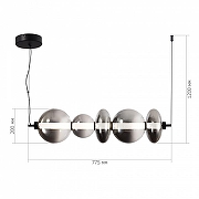 Подвесной светильник ST-Luce Perl1na SL6119.413.40 цвет плафона/подвески Светло-серый, цвет арматуры Черный-5