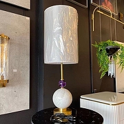 Настольная лампа Imperiumloft Marble Ball sn009 цвет плафона/подвески Белый, цвет арматуры Белый, Латунь, Синий-1