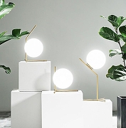 Настольная лампа Imperiumloft STEM TAB STEM-TAB01 цвет плафона/подвески Белый, цвет арматуры Латунь-1