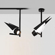 Светильник на штанге Imperiumloft STRIZH TRACK STRIZH-TRACK01 цвет плафона/подвески Белый, Черный, цвет арматуры Черный-3