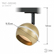Светильник на штанге Эра TR47 - GX53 MG цвет плафона/подвески Золото, цвет арматуры Черный-7