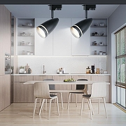 Светильник на штанге Эра TR49 - GU10 BK цвет плафона/подвески Черный, цвет арматуры Черный-2