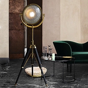 Торшер Imperiumloft TRIPOD TRIPOD01 цвет плафона/подвески Золото, Прозрачный, цвет арматуры Золото, Черный-1