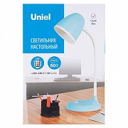Настольная лампа офисная Uniel TLI-228 UL-00003652 цвет плафона/подвески Синий, цвет арматуры Белый, Синий-1