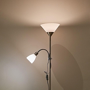 Торшер с подсветкой Uniel UML-T520 UL-00010195 цвет плафона/подвески Белый, цвет арматуры Серебро-2