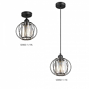 Подвесной светильник Vitaluce V2852 V2852-1/1S цвет плафона/подвески Прозрачный, Хром, цвет арматуры Черный-3