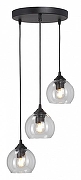 Подвесной светильник Vitaluce V3784 V3784-1/3S цвет плафона/подвески Прозрачный, цвет арматуры Черный-1
