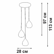 Подвесной светильник Vitaluce V4704 V4704-1/3S цвет плафона/подвески Светло-серый, Прозрачный, цвет арматуры Черный-3