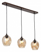 Подвесной светильник Vitaluce V4922-7/3S цвет плафона/подвески Коньячный, цвет арматуры Бронза