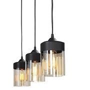 Подвесной светильник Vitaluce V4923 V4923-1/3S цвет плафона/подвески Коньячный, цвет арматуры Черный-3