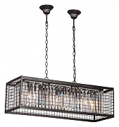 Подвесной светильник Vitaluce V5185 V5185-1/6 цвет плафона/подвески Прозрачный, цвет арматуры Черный-1