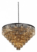 Подвесной светильник Vitaluce V5154 V5226-1/14+35+1 цвет плафона/подвески Янтарный, цвет арматуры Черный-1